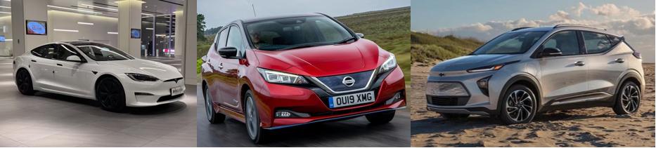 several 400V platform electric vehicles (Tesla Model S, Nissan Leaf, Chevrolet Bolt).jpg